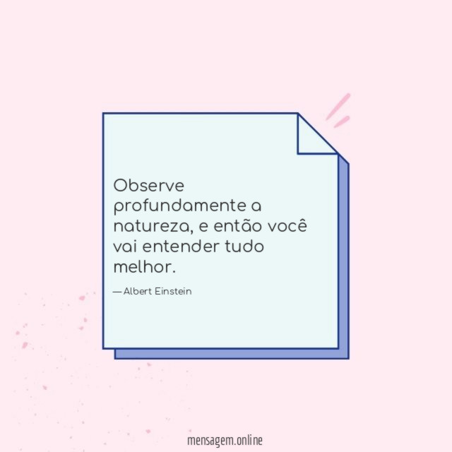 Observe profundamente a natureza