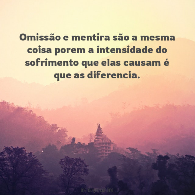 Omissão e mentira são a mesma coisa porem