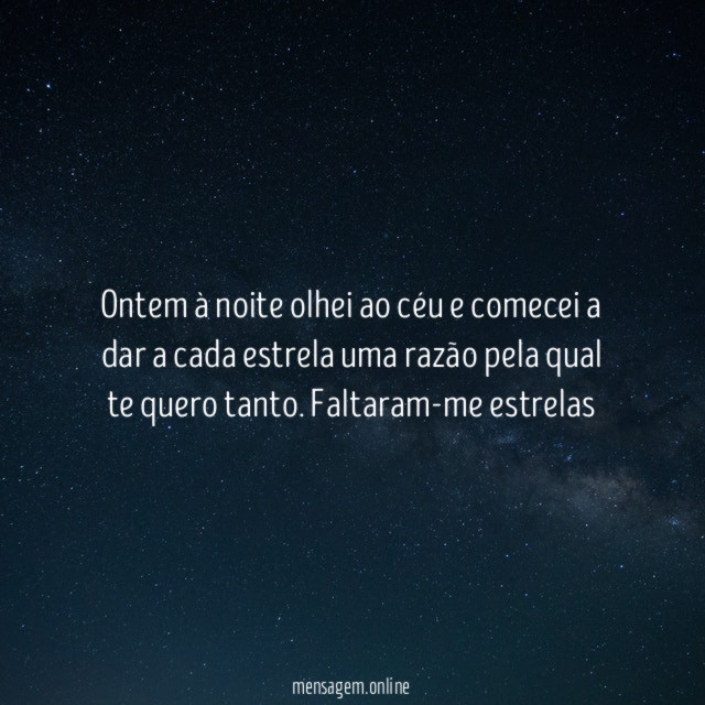 Ontem à noite olhei ao céu e comecei