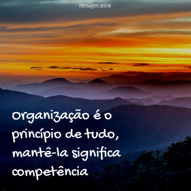 Organização é o princípio de tudo