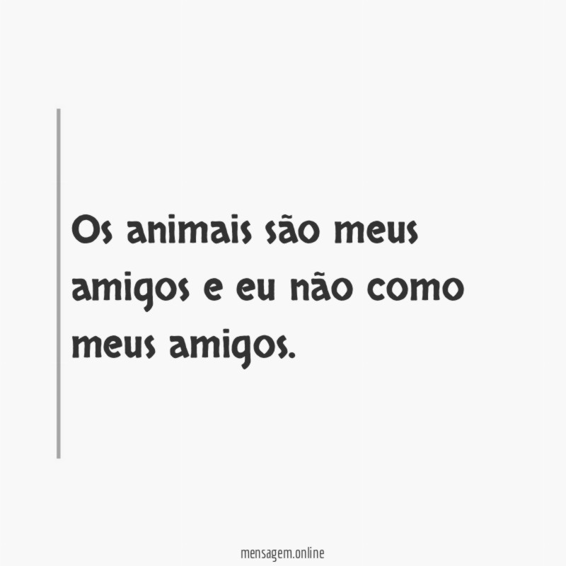 Os animais são meus amigos e eu não