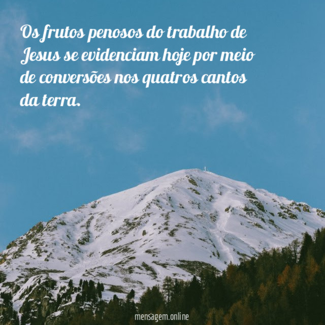 Os frutos penosos do trabalho de Jesus se