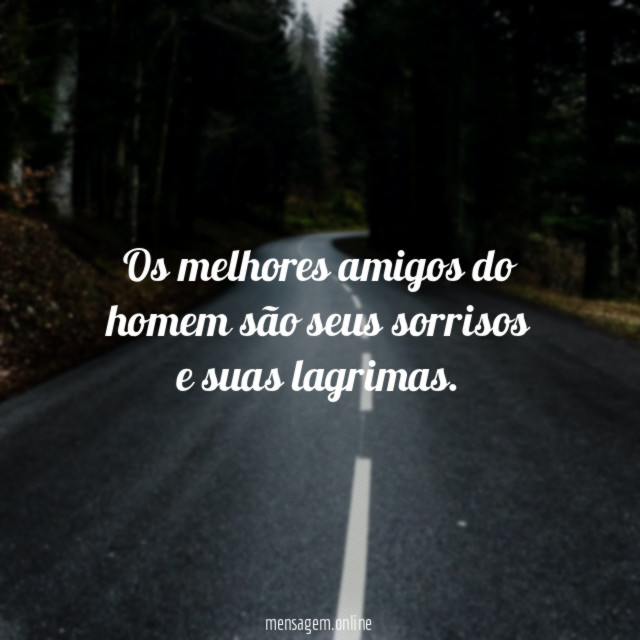 Os melhores amigos do homem são seus sorrisos e suas lagrimas