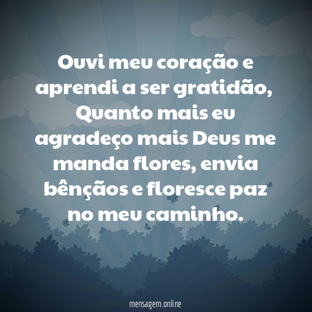 Ouvi meu coração e aprendi a ser gratidão