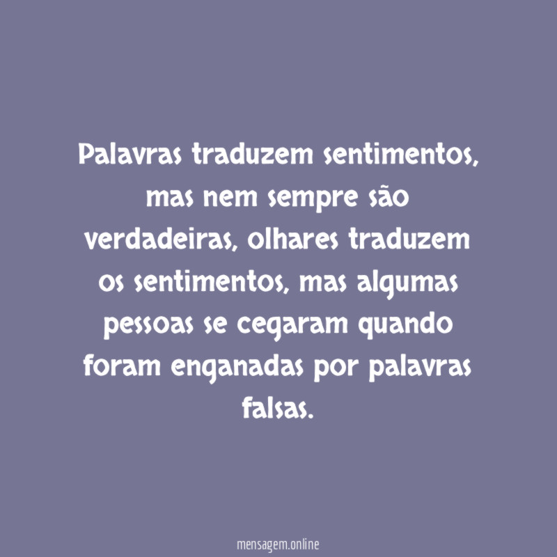 Palavras traduzem sentimentos