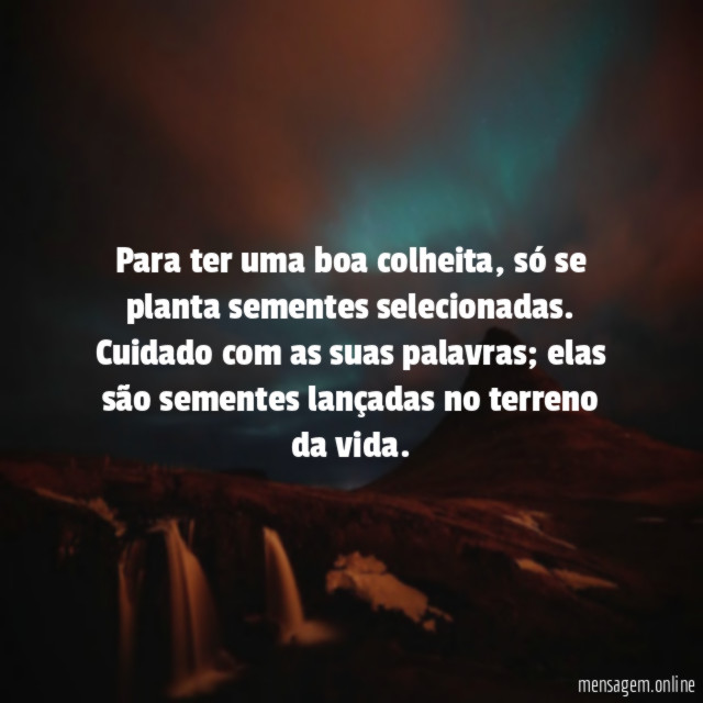 Para ter uma boa colheita