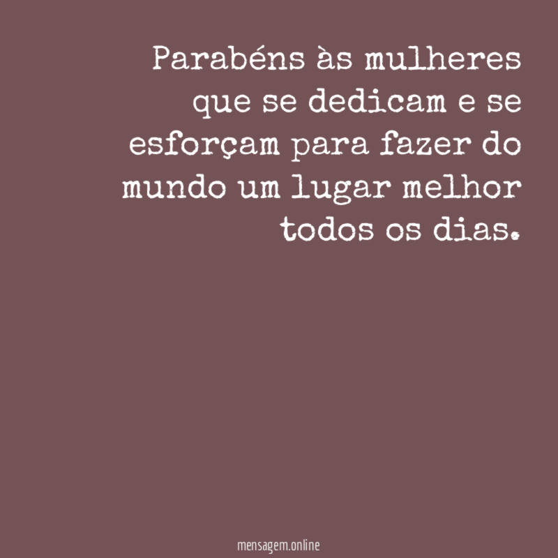 Parabéns às mulheres