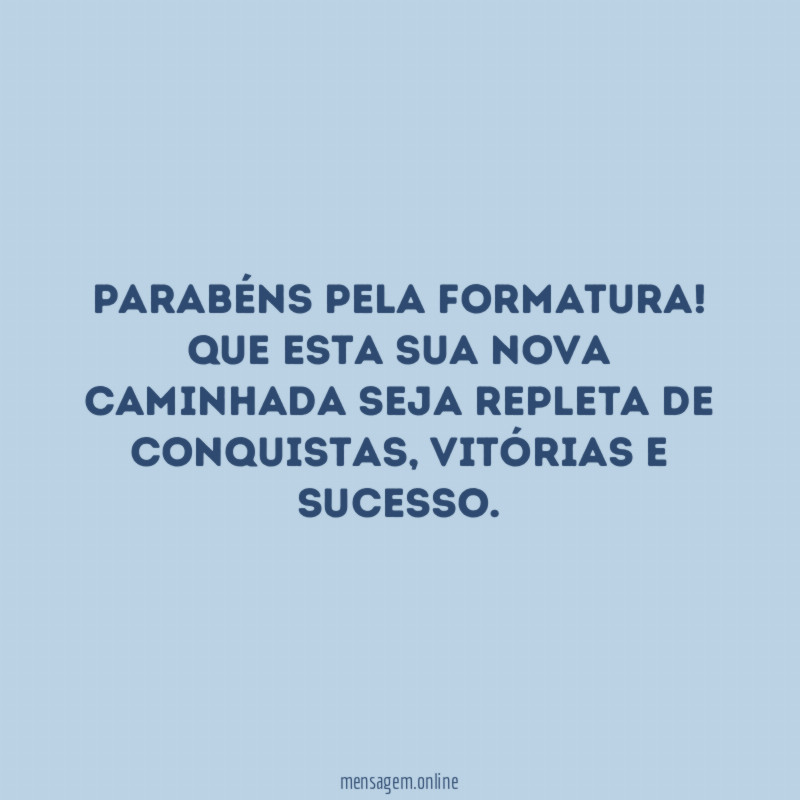Parabéns pela formatura