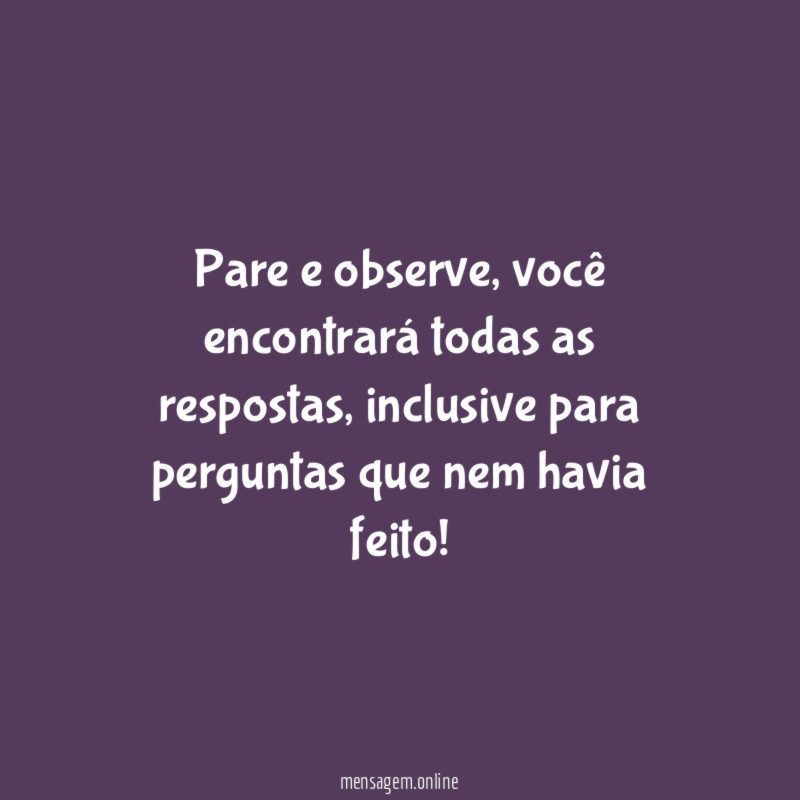 Pare e observe