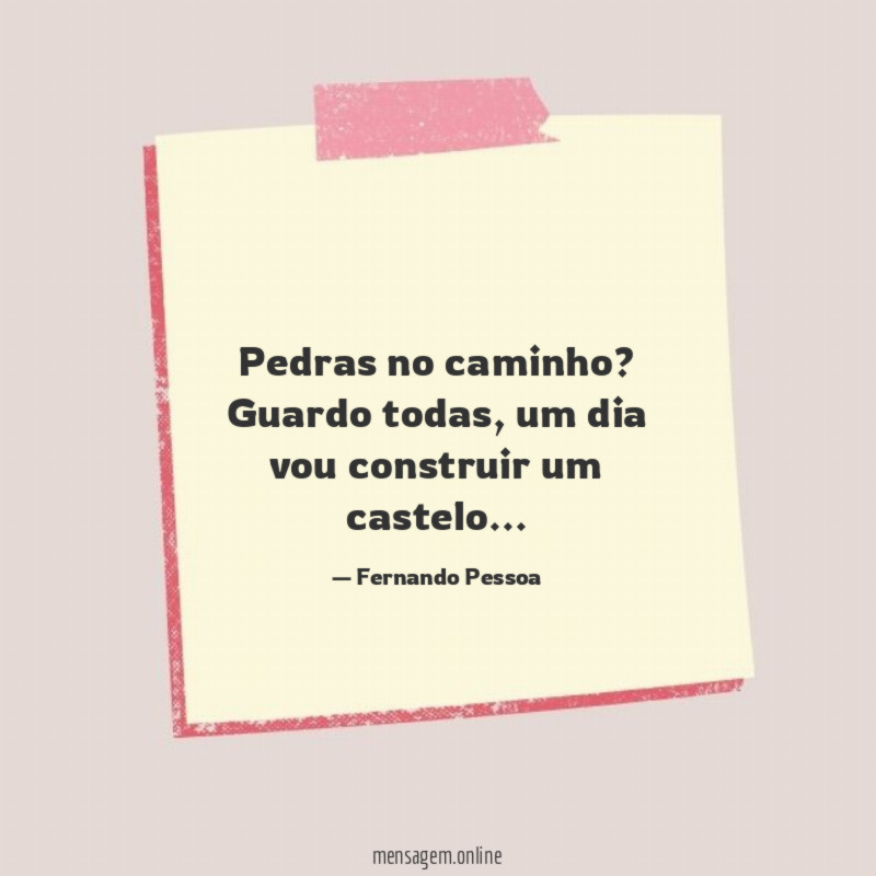 Pedras no caminho?