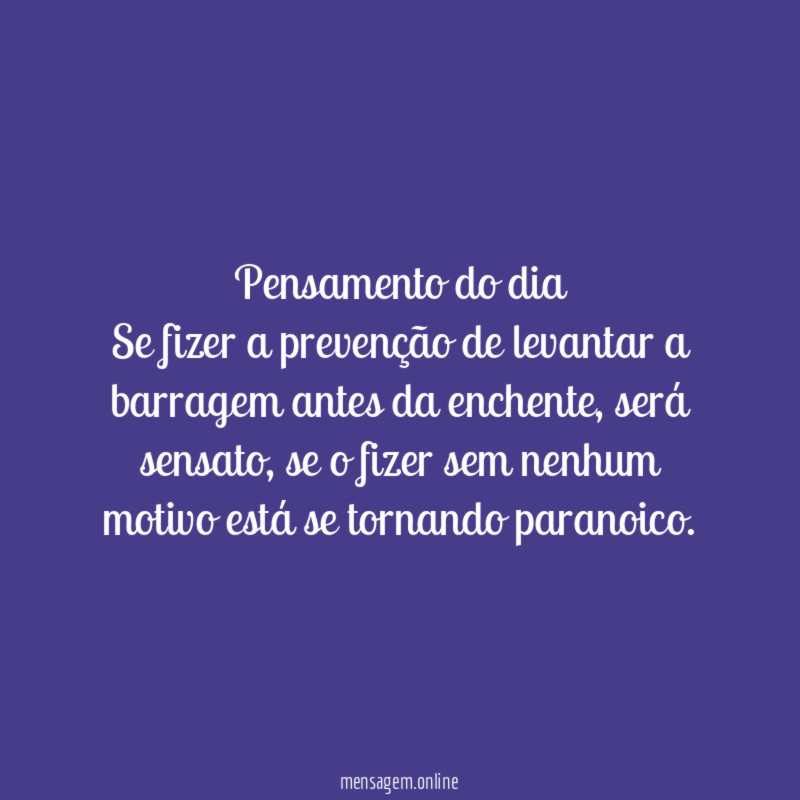Pensamento do dia