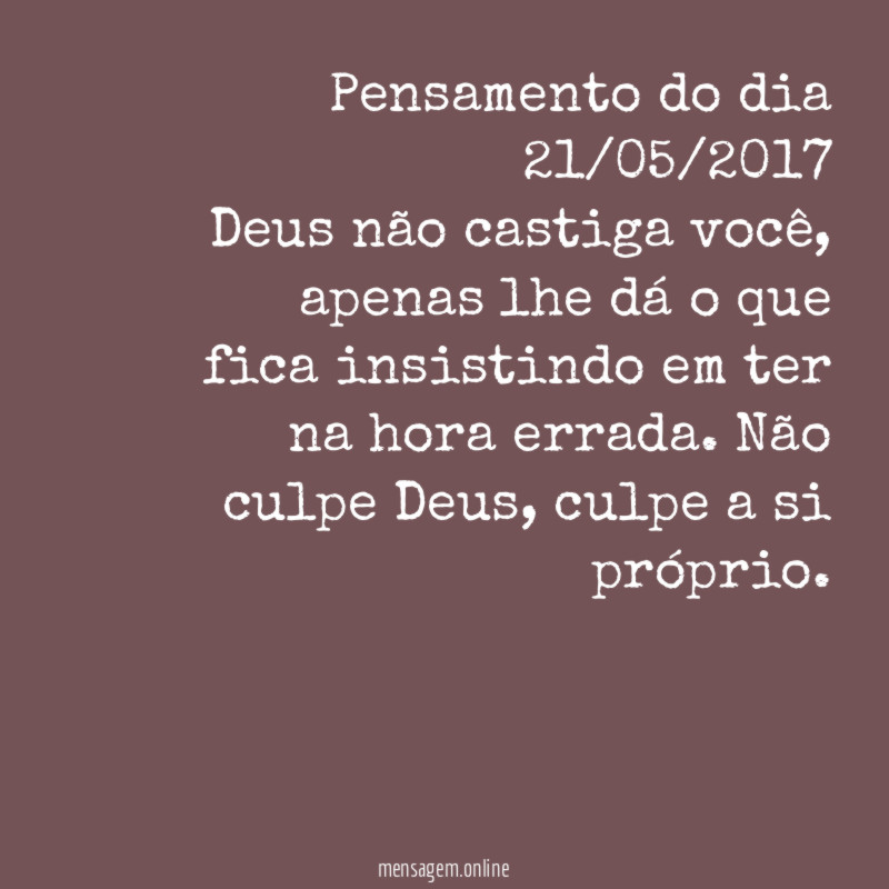 Pensamento do dia 21/05/2017