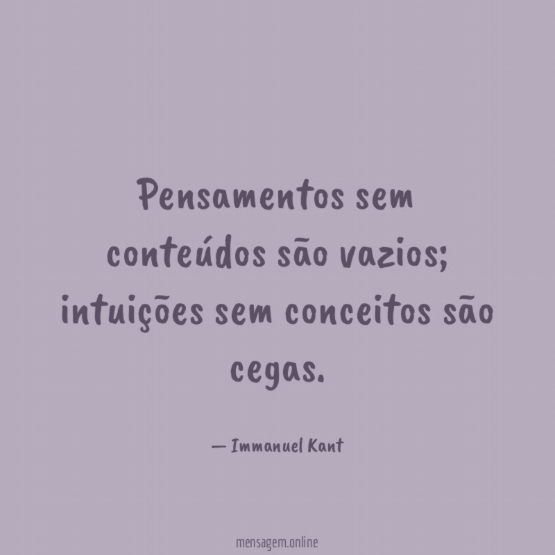 Pensamentos sem conteúdos são vazios