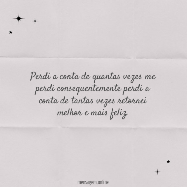 Perdi a conta de quantas vezes