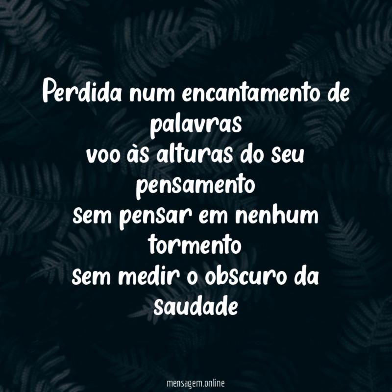 Perdida num encantamento de palavras voo às alturas do