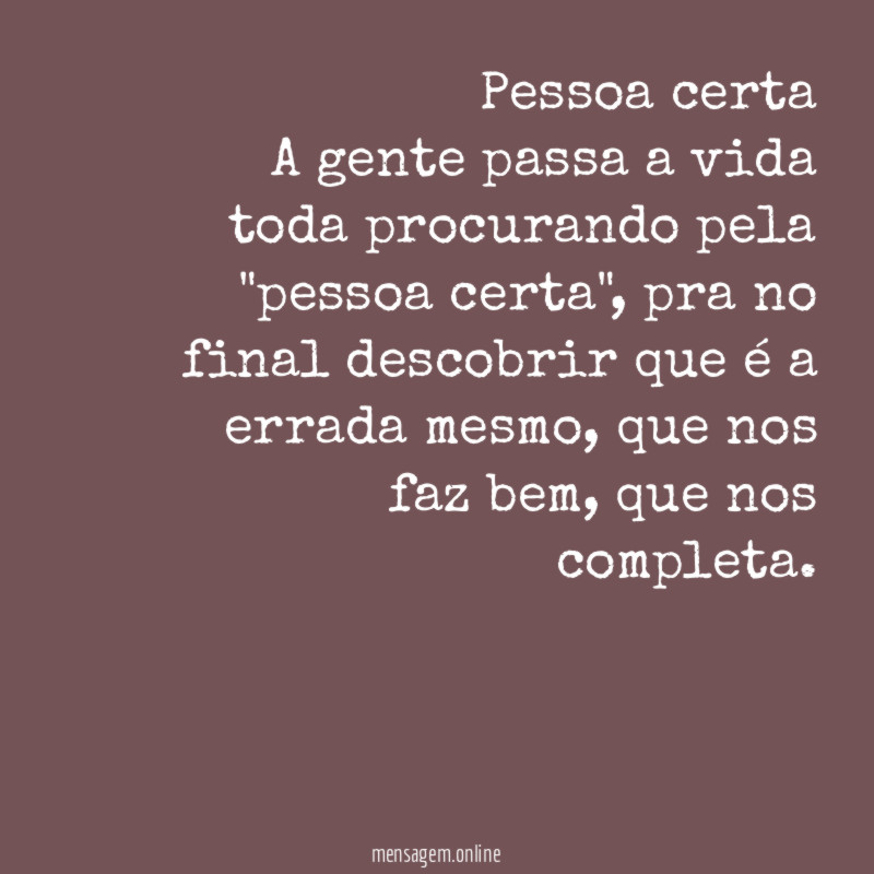 Pessoa certa