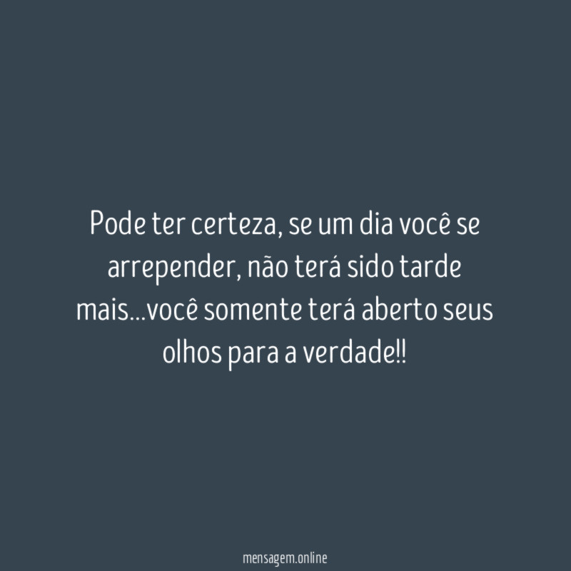 Pode ter certeza