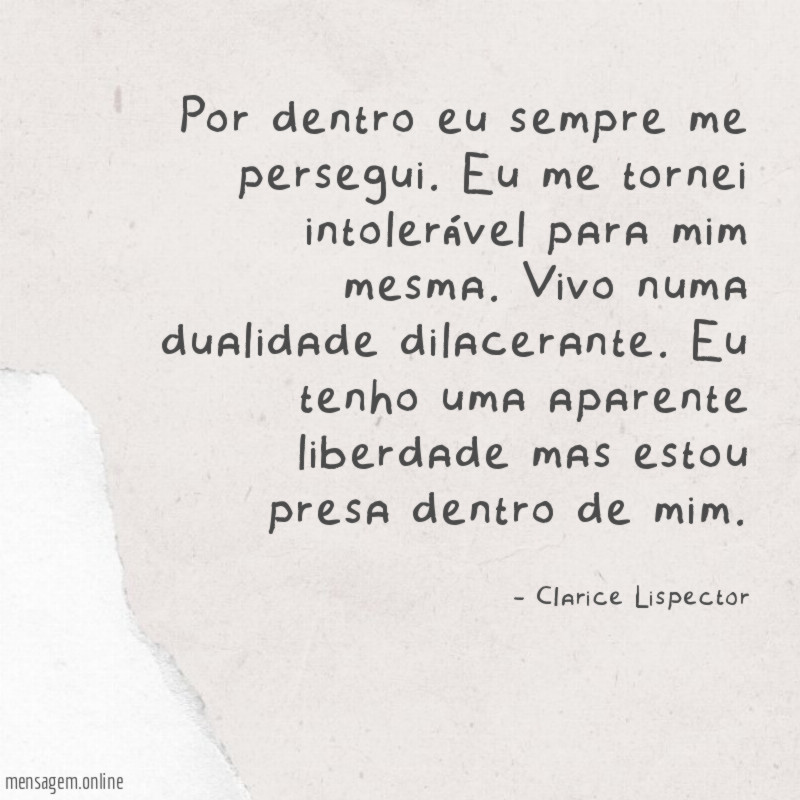 Por dentro eu sempre me persegui