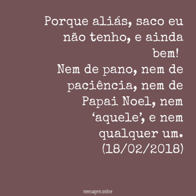 Porque aliás