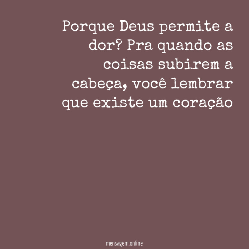 Porque Deus permite a dor
