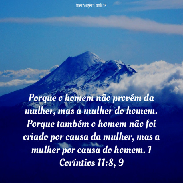 Porque o homem não provém da mulher