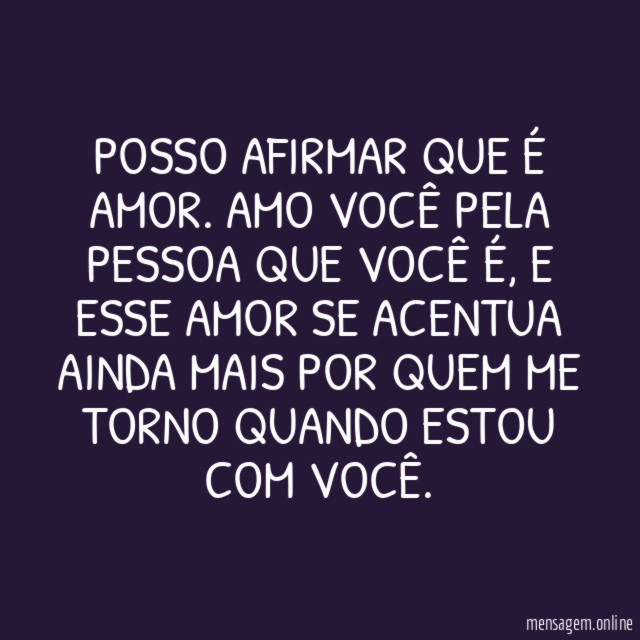 Posso afirmar que é AMOR