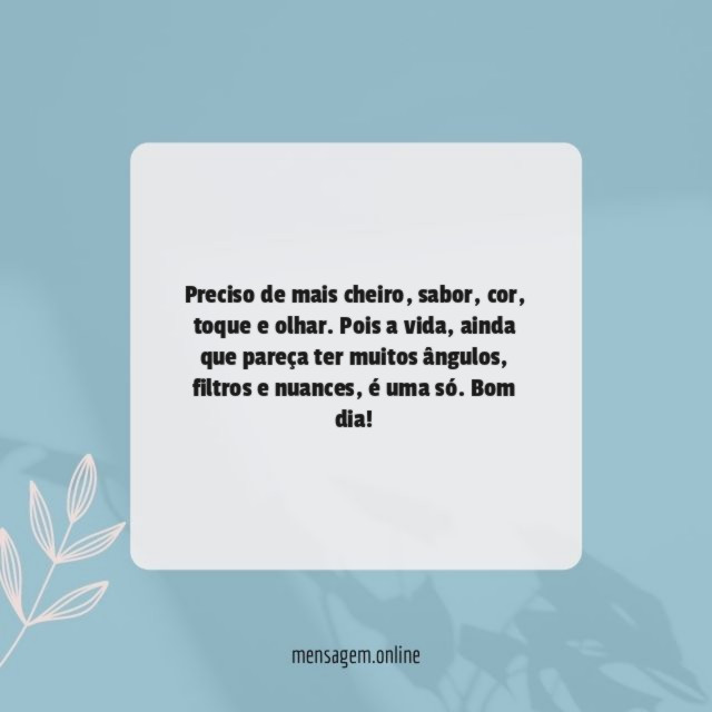 Preciso de mais cheiro