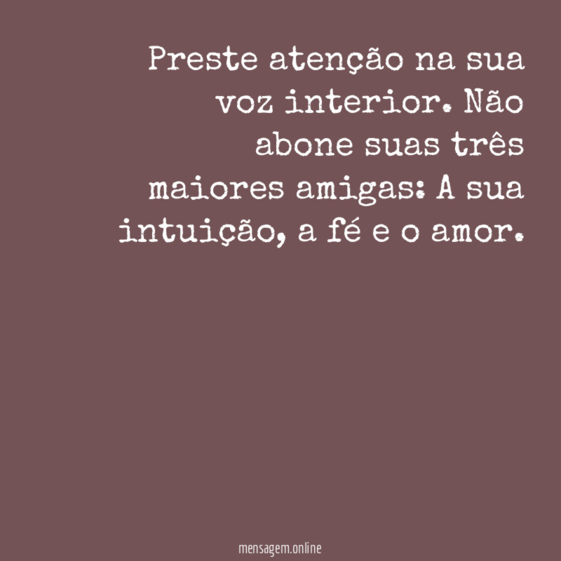 Preste atenção na sua voz interior