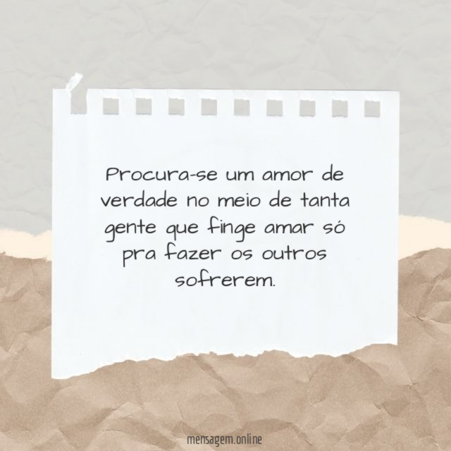 Procura-se um amor de verdade no meio de