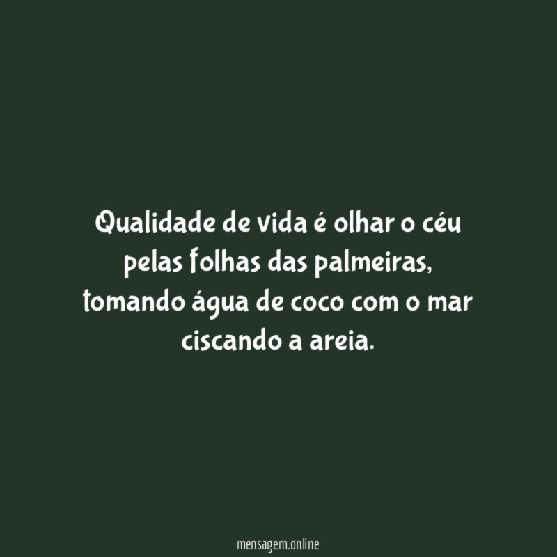 Qualidade de vida é olhar o céu pelas folhas das palmeiras