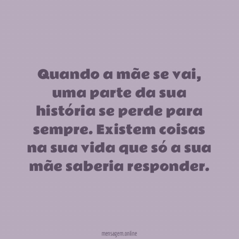 Quando a mãe se vai