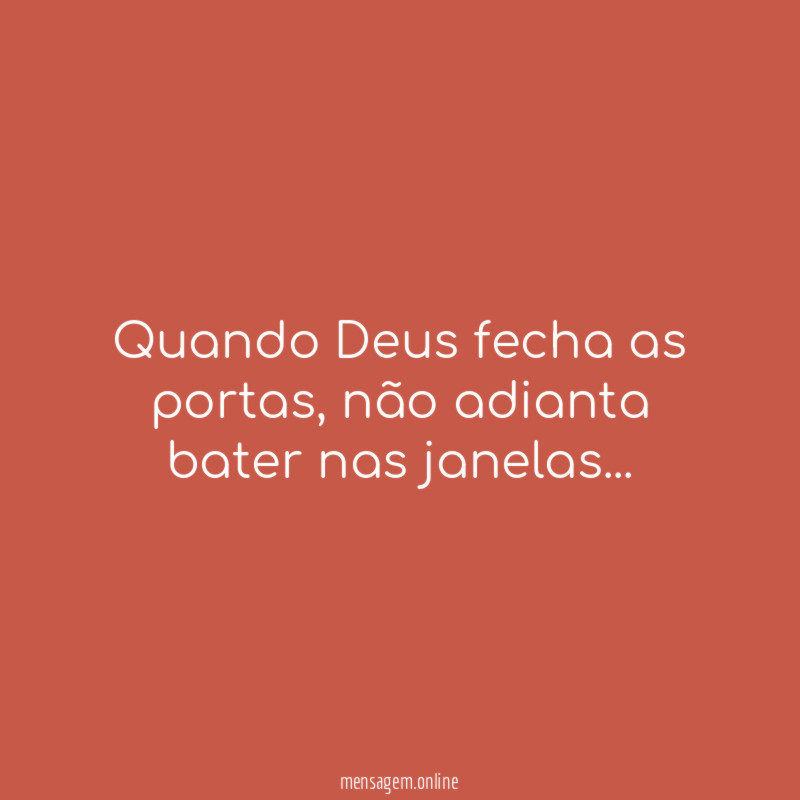 Quando Deus fecha as portas