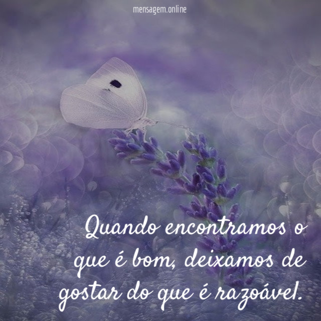 Quando encontramos o que é bom