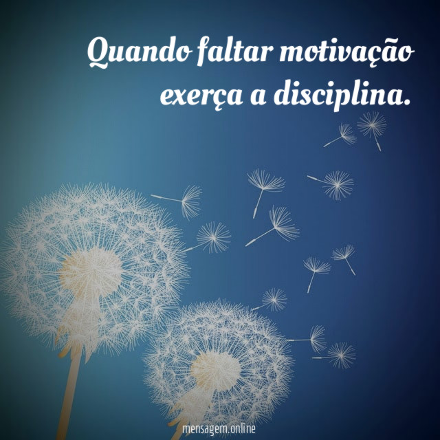 Quando faltar motivação exerça a disciplina