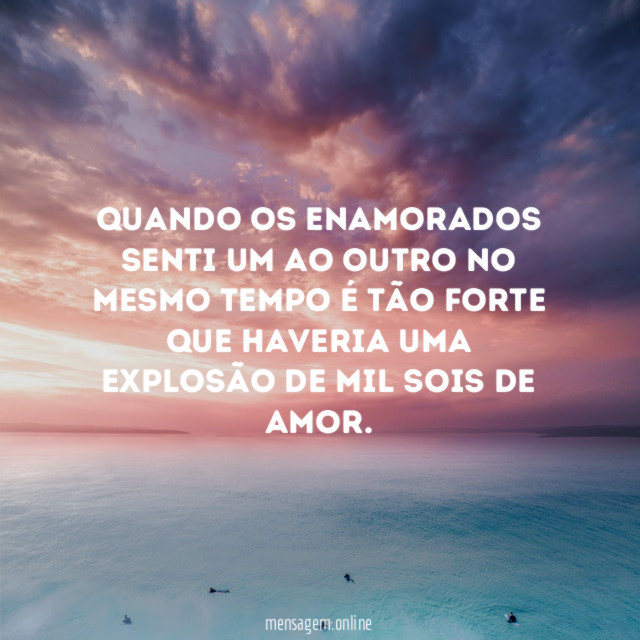 Quando os enamorados senti um ao outro no
