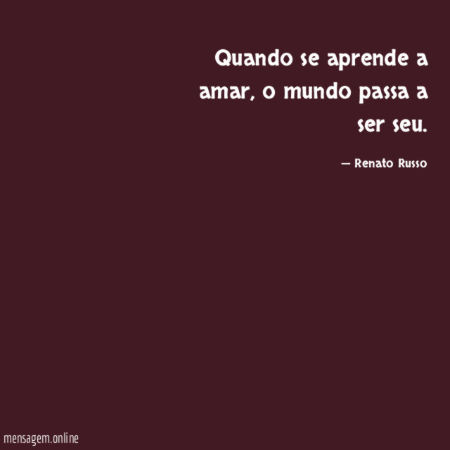 Quando se aprende a amar