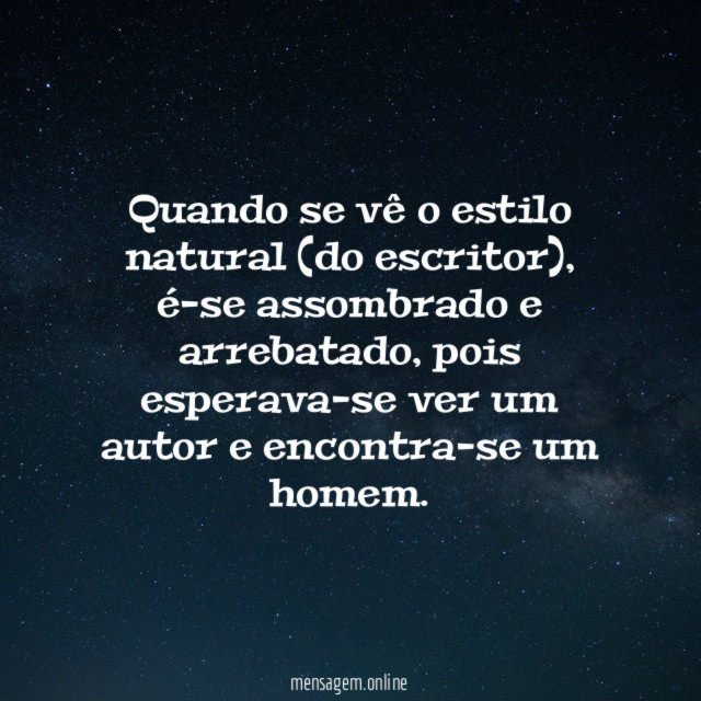 Quando se vê o estilo natural (do escritor)