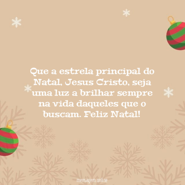 Que a estrela principal do Natal