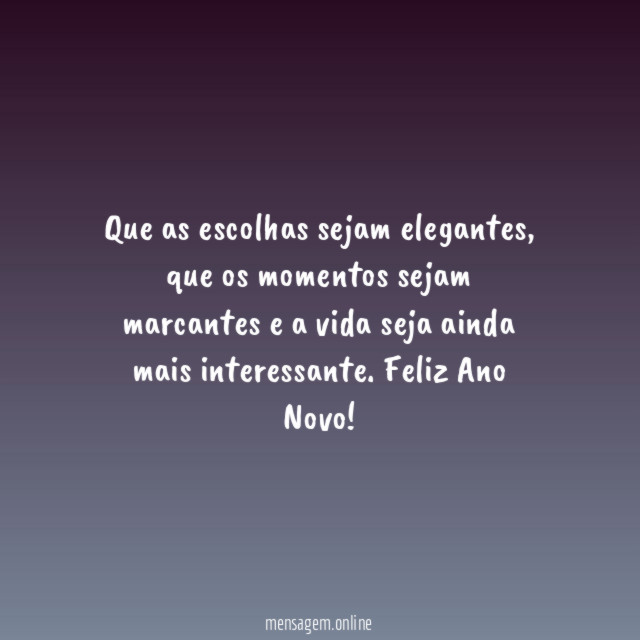 Que as escolhas sejam elegantes