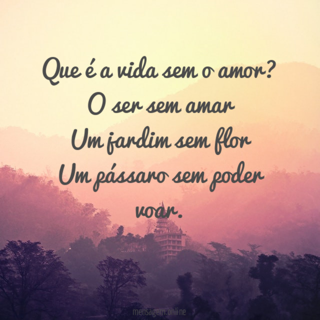 Que é a vida sem o amor