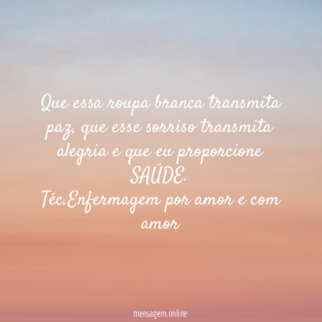 Que essa roupa branca transmita paz