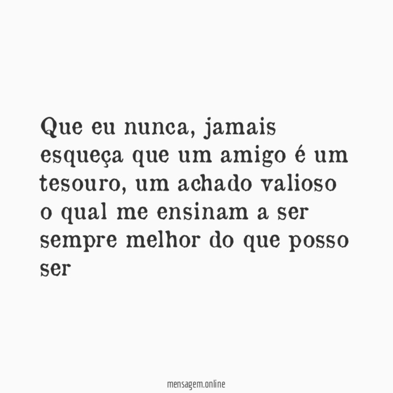 Que eu nunca