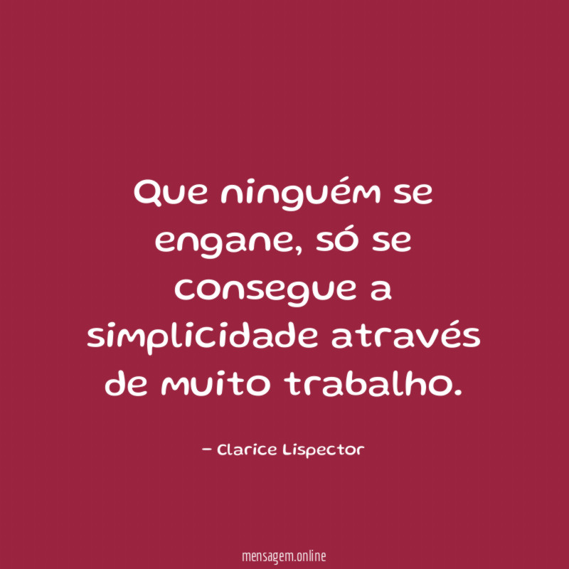 Que ninguém se engane