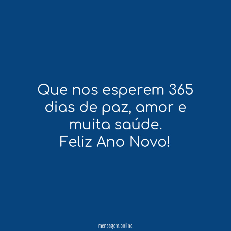 Que nos esperem 365 dias de paz