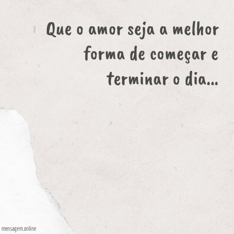 Que o amor seja a