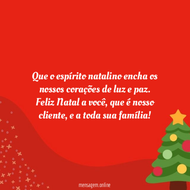 Que o espírito natalino encha os nossos corações