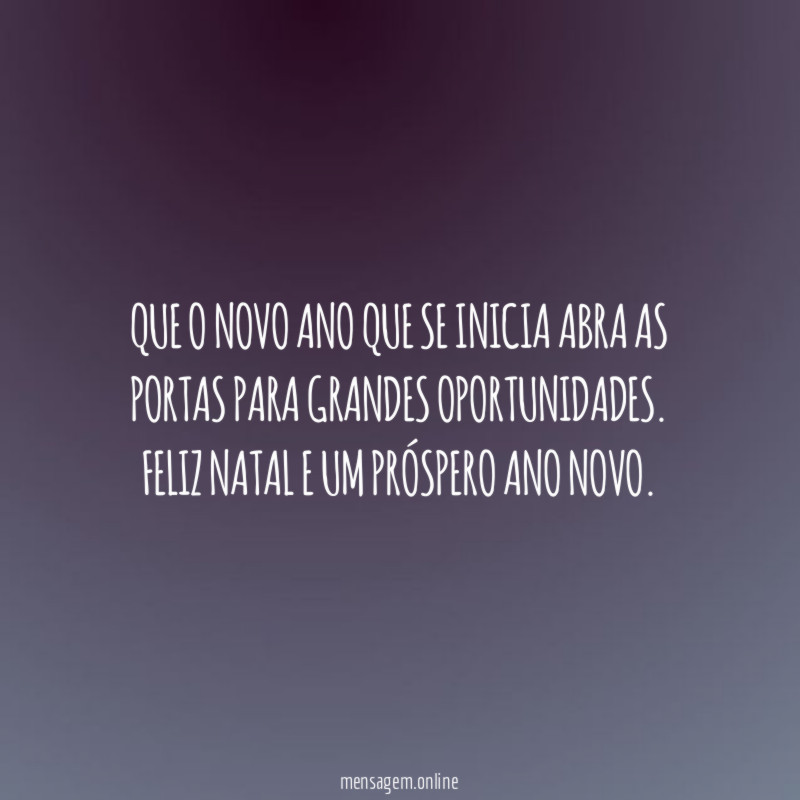 Que o Novo Ano que se inicia abra