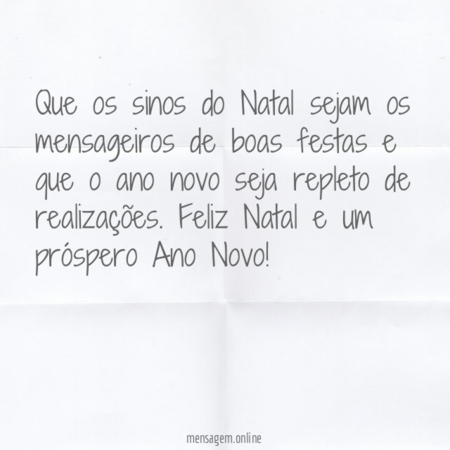 Que os sinos do Natal sejam os mensageiros