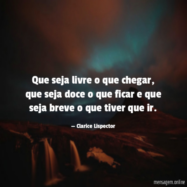 Que seja livre o que chegar