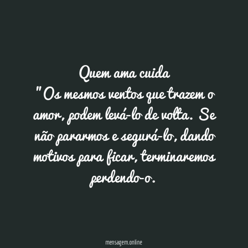 Quem ama cuida